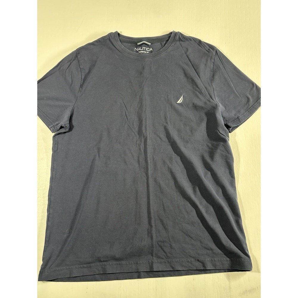 Nautica Men's Short-sleeve Crewneck Tshirt Dark Blue Cotton Size Large